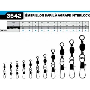 Vmc EMERILLON CARNASSIER AGRAFE INTERLOCK 3542BK - PACK Nº12