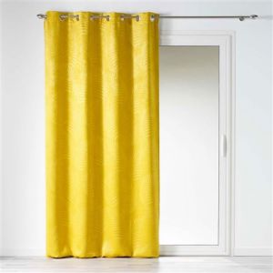 Rideau 100% occultant 140 x 240 cm en velours frappé Tropicaline Jaune Jaune
