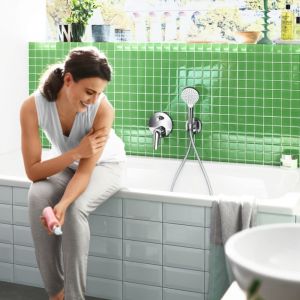 Hansgrohe Pommeau de douche Croma 100 EcoSmart chromé + flexible de douche 1,60 m Isiflex chromé - Chromé