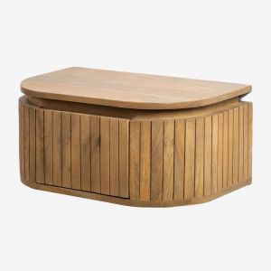 Table de chevet flottante en bois de manguier Analis SKLUM Bois Naturel