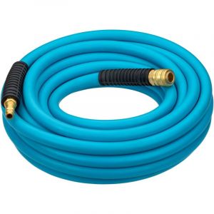 Hazet Tuyau &agrave; air comprim&eacute; 9040N-1020, longueur 20 m, diam&egrave;tre 10 mm, avec raccord rapide et raccord de raccordement, protection anti-torsion des deux c&ocirc;t&eacute;s, pression d'&eacute;clatement 60 bar, bleu clair