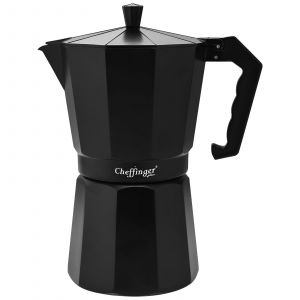 Cafeti&egrave;re Italienne 560ml 12 Tasses En Aluminium Avec Poign&eacute;e Ergonomique Cheffinger Noir