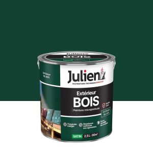 Julien Peinture Extérieure Bois Microporeux Satin - Vert Basque 2.5L
