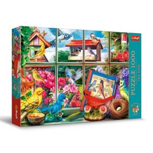 Trefl Premium Plus Quality - Puzzle Tea Time : Univers des Oiseaux - 1000 pièces, Série d'Images Nostalgiques Peintes, Pièces Parfaitement Assorties, pour Adultes et Enfants à partir de 12 Ans