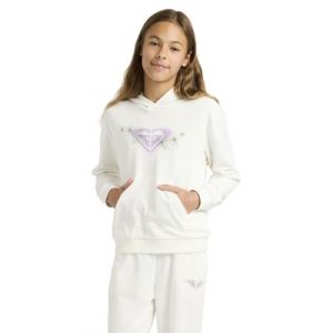 Roxy Pull en Polaire Surf Feeling Hoodie Terry Fille Blanc