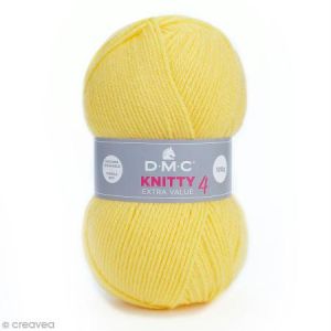 Image de Dmc Laine Knitty 4 - 100 g Laine Acrylique Knitty 4, de :Coloris: Jaune 819Matière : 100 % acrylique Poids : 100 g Longueur :