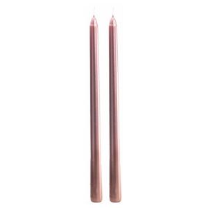 Ruedelafete Set de 2 bougies Flambeau 30cm, métal Rose Gold