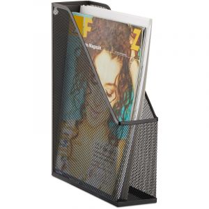 Relaxdays Porte-magazines maille porte-journaux revues porte-documents m&eacute;tal A4 &agrave; C4 fixation murale - 4052025953195