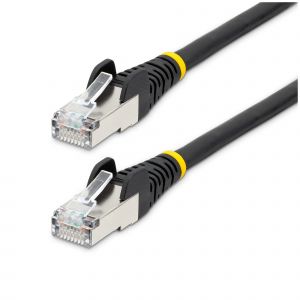 Image de StarTech.com Câble Ethernet CAT6a 3m - Low Smoke Zero Halogen (LSZH) - 10 Gigabit 500MHz 100W PoE RJ45 S/FTP Cordon de Raccordement Réseau Snagless Noir avec Décharge de Tension