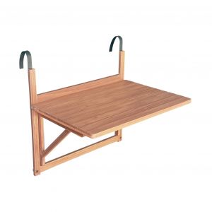 Sweeek Table d'appoint en bois pour balcon rectangulaire rabattable hauteur ajustable