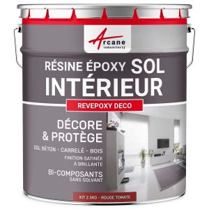 Arcane industries PEINTURE EPOXY SOL - REVEPOXY DECO - Rouge Tomate - RAL 3013 - 2.5 kg (jusqu'&agrave; 12.5 m&sup2; en 2 couches)