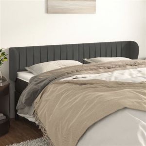 VidaXL Hoofdbord met randen 163x23x78/88 cm fluweel donkergrijs3117437