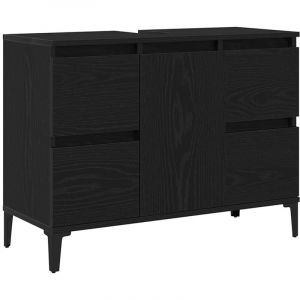 VidaXL Armoire d'évier Chêne noir 80 x 33 x 60 cm Bois d'ingénierie