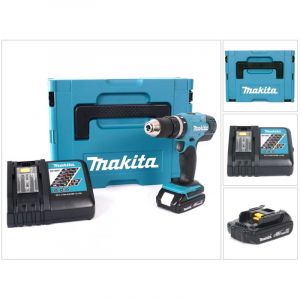 Makita DHP 453 Kit Y1J-D Perceuse-Visseuse &agrave; percussion sans fil 18V avec bo&icirc;tier MAKPAC 3 inclus 1x Batterie BL 1815 N + chargeur DC18RC