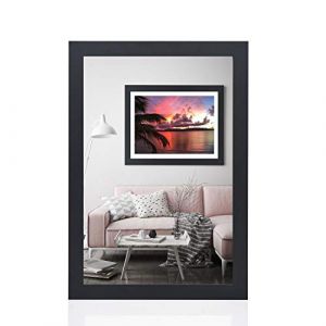 Rahmengalerie24 Alice Cadre photo 48 x 68 cm - Noir mat - En bois acrylique - Sans passe-partout - Cadre photo - Cadre photo amovible pour photos ou images - Cadre décoratif en MDF - Sans image