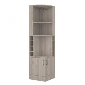 Meuble Bar d'angle Syrah, 180.5 CM AL X 46.73 CM AN X 46.73 CM P, Cendre