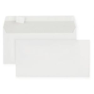 RAJA Enveloppe blanche recyclée DL 110 x 220 mm 80g sans fenêtre - autocollante bande protectrice - Lot de 500
