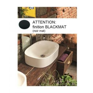 Image de Cristina Ondyna LAVABO CERAMIQUE WILD DIM 60 A POSER SANS TROP PLEIN BLACK MAT WWL308113