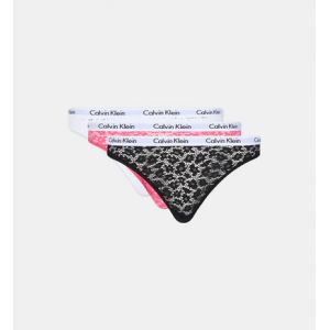 Calvin Klein Lot 3 culottes brésiliennes Intense dentelle Multicolore - Couleur Multicolore - Taille XS