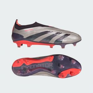 Adidas Predator Elite Laceless FG Vivid Horizon - Argenté/Aurora Black/Turbo - Herbe naturelle (FG), pointure 38⅔ - ['Argenté'] - Taille 38⅔
