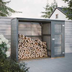 Abri à bûches extérieur - 75 x 217 x H159 cm - Abri à outils et bûches - 109 m² + 0.53 m² - TIMBELA M981 - TUNDRA CAVERN