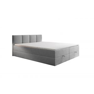 Ensemble sommier et matelas en velours gris clair 180x200
