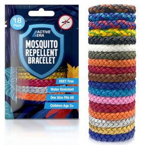 Image de Active Era Bracelet anti-moustique en cuir [Pack de 18] Bracelets anti-insectes, anti-moustiques