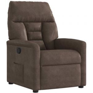 VidaXL Fauteuil Inclinable Marron Tissu Microfibre