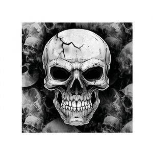 12 SERVIETTES DE TABLE JETABLE PAPIER TÊTE DE MORT 32CM NOIR