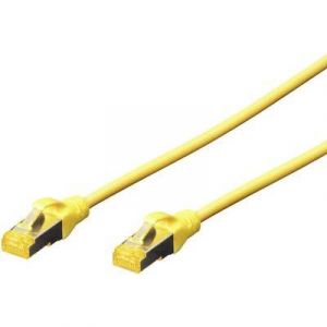 Image de Digitus Câble de raccordement réseau RJ45 Professional CAT 6A S/FTP 2 m jaune sans halogène, torsadé par paire