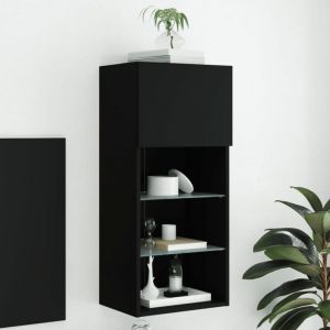 VidaXL Meuble Tv Avec Lumières Led Noir 40,5x30x90 Cm