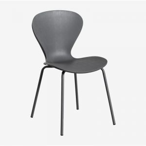 Lot de 4 chaises de salle à manger empilables Uit Colors SKLUM Gris Foncé 85 cm