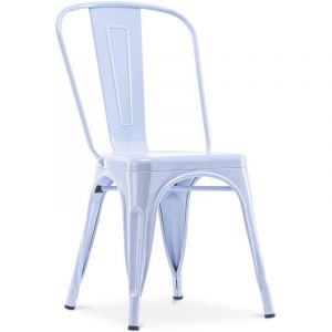Chaise de salle à manger - Design industriel - Acier - Nouvelle édition - Stylix Bleu gris