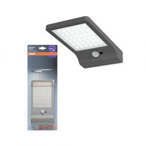 Image de Osram Door LED Solar Sensor 4000K, luminaire solaire LED, IP44, 3W, 320 lm, détecteur de mouvement, batterie solaire, argent, montage mural