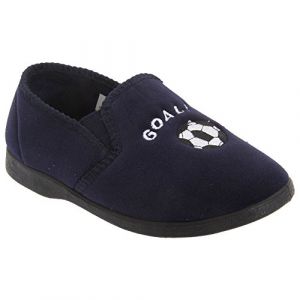 Image de Zedzz Midfield Chaussons fermés à Motif Football Garçon,Bleu Marine, 38 EU/5 UK