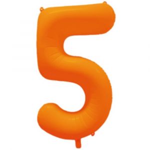 Ruedelafete Ballon Neon Orange : Chiffre 5