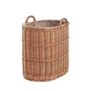 Panier de rangement en osier -ovalepanier de transport doublure en tissu linCorbeille en osier