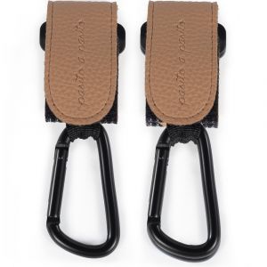 Pasito a pasito Lot de 2 crochets Icon pour poussette Caramel - Marron