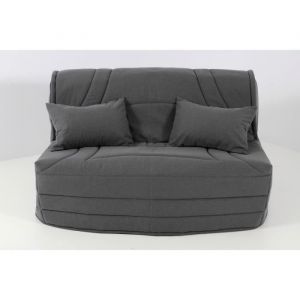 Hevea S&eacute;lection Housse BZ 160x200 matelass&eacute;e Gris FONC&Eacute; CHIN&Eacute;