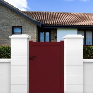 Image de Packit Portillon aluminium modèle plein en kit dimension L.1000 (entre piliers) x H.1500 mm Couleurs Rouge (ral 3004) Expédition gratuite en France