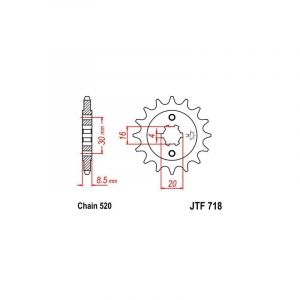 Pignon JT Sprockets Acier pas 520 12 dents - Pour Cagiva WMX 125 GP 89