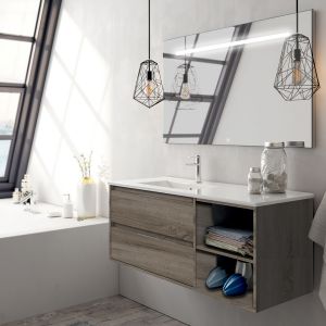 Cosyneo - Meuble de salle de bain OLYMPE et miroir Led STAM - 120cm