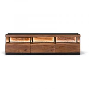 Giner Y Colomer - Meuble tv en bois d'acacia naturel et noir