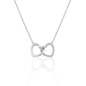 Cleor Collier En Argent 925/1000 Blanc Et Oxyde