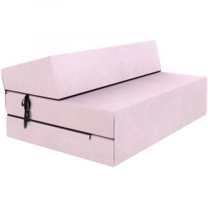 Chauffeuse convertible moderne - FDM - Rose pâle 14 cm x 121 cm x 204 cm - Fabrication Européenne