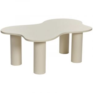 Calicosy Table basse avec plateau forme organique crème BLOOM