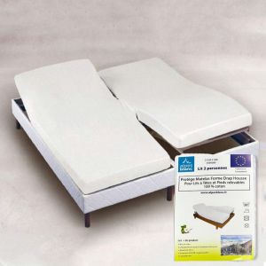 Protège matelas coton 200g TPR lit électrique 2x90x200