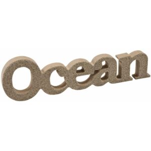 Ruedelafete Déco table Mot OCEAN effet sablé ivoire 21,4cm