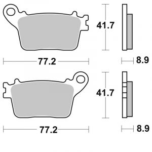 Sbs Plaquettes de freins 834LS Sinter Métal Fritté arrière
