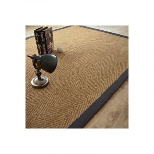 D&eacute;coweb Tapis Coco Paravan chevron - Ganse coton anthracite - 200 x 200 cm